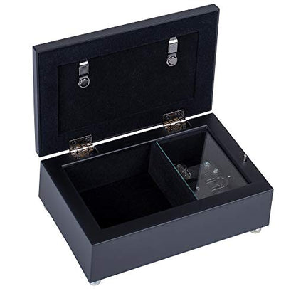 Cottage Garden Gods Love Perfect Lasts for Eternity Matte Black Jewelry Music Box Plays Amazing Grace