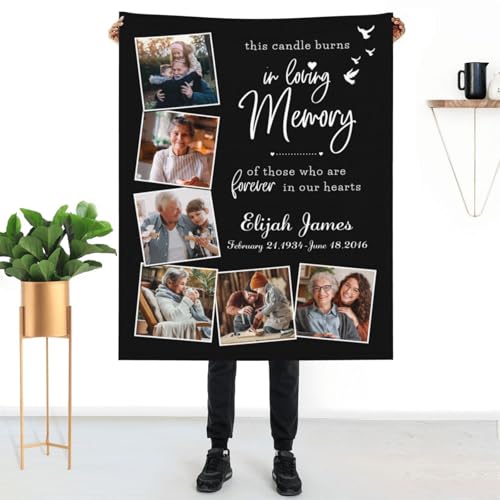 Custom Memorial Blanket, Custom Picture Blankets Customized in Loving Memory Photo Blanket - color: Memorial Blanket 21