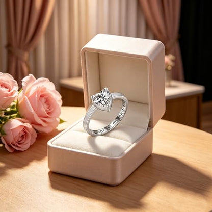 Urn Ring for Ashes Sterling Silver Urn Ring Keepsake Memorial Jewelry Gifts for Women - color: heart-2