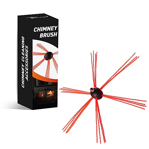 Bluesea 1 Piece Chimney Sweep Brush, Chimney Cleaning Kit Accessories with Hex Key and Adapter for Electric Drill, Durable Nylon Brush for Fireplace Flue Use. - size: Chimney Brush Head