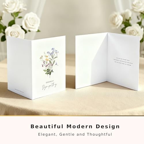 GardenCity Sympathy Card With Envelope, Deepest Sympathy - Our Thoughts and Prayers Are With You, Floral