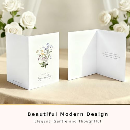 GardenCity Sympathy Card With Envelope, Deepest Sympathy - Our Thoughts and Prayers Are With You, Floral
