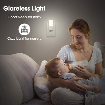 LOHAS-LED Dimmable Night Light[2 Pack], Night Lights Plug into Wall | Dusk to Dawn Sensor, Daylight 5000k from 5-80 LM Brightness Adjustable, Bright Mini Wall Nightlight for Kids Room, Stairway - color: White