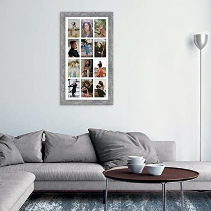 13x25 Collage Frame, 12 Open 4x6 Photo Frame Collage for Wall - color: Grey, size: 13x25 - (12 open4x6）