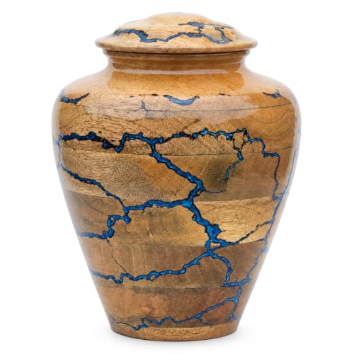 Handcrafted Decoarative Wooden Urns for Human Ashes Adult Male Female, Wooden Urn Box for Pets, Memorial Urn, Funeral Cremation Urn Jar Wooden - (Large 200 cu/in) - size: Large