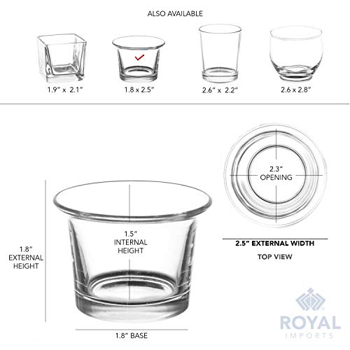 Royal Imports Hanging Oyster Glass Votive Candle Holders 2" Tall, Set of 6 | Heavyweight Tealight Candle Holder Centerpieces for Tables Glass Votive Holders Weddings, Parties, Home & Event Decorations