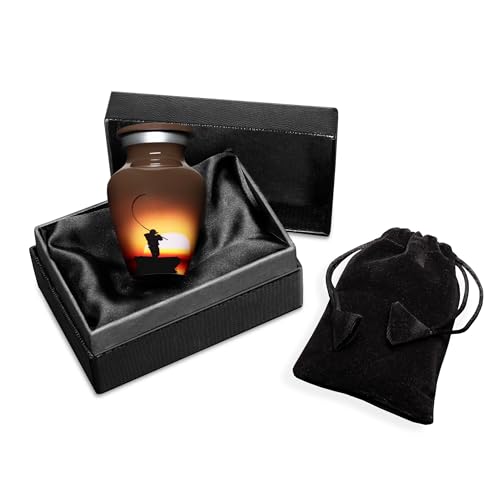 Fisherman Cremation Urns for Men and Women Human Ashes - Keepsake Urn - size: Keepsake