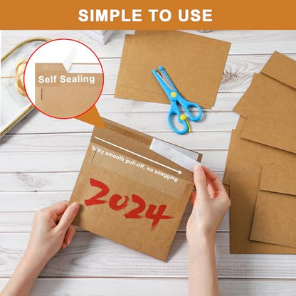 Silunkia 20 Packs Brown Blank Note Cards and Envelopes 4 x 6 - color: Brown, size: 4x6-20pcs