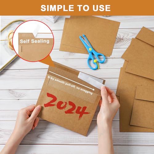 Silunkia 100 Packs Brown Single Panel Cards and Envelopes 4.25 x 5.5 - color: Brown, size: 4.25x5.5-100pcs