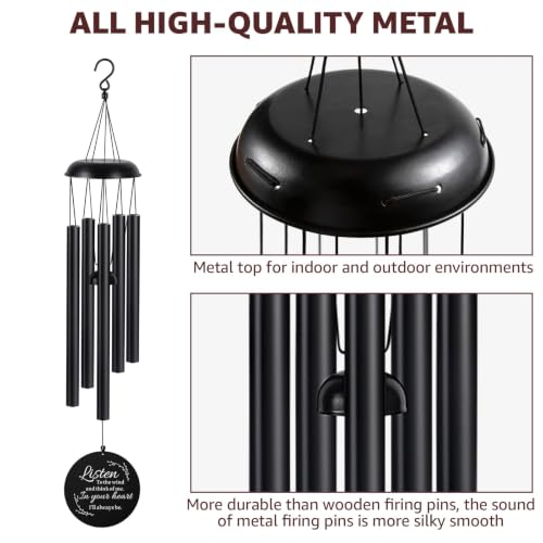 Sympathy Wind Chimes for Loss of Loved One, 39" Memorial Windchimes Outdoor - size: 39“-Black