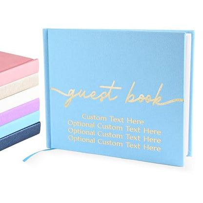 Promot Personalized Guestbook (Baby Blue) - 110 Lined Pages - color: Baby Blue