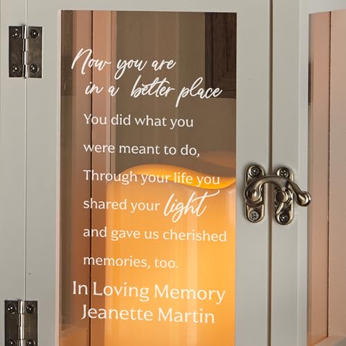 Let's Make Memories Personalized Memorial Lantern - Sympathy - Condolences - LED Candle - Automatic Timer - Wood/Stainless Steel - Copper Finish - in a Better Place - style: In A Better Place