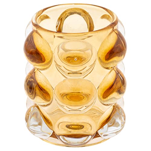 Karma, Lucia Hobnail Votive, Tea Lights Candle Holder, Glass Votive Candle Holders for Table Decorations, Baby Shower, Birthday Party, Weddings and Home Decor, Amber - color: Amber, size: One Size