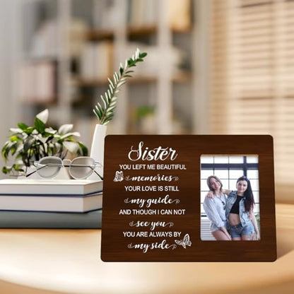 Memory Gifts for Loss of Sister,Condolences Sympathy Memorial Gifts for Loss of Sister Loved One,You Are Always by Myside Sister Wood Picture Frame - style: sister-1