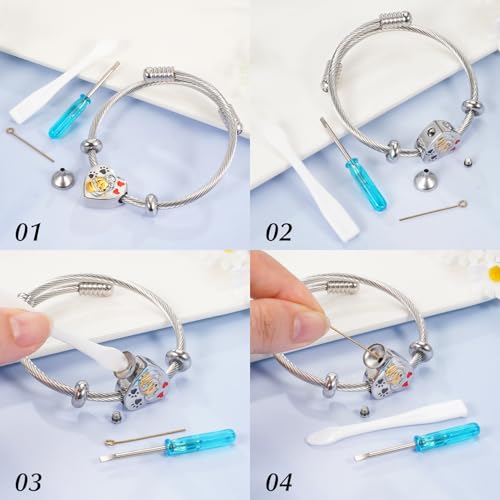 abooxiu Cremation Jewelry for Pet Ashes Pawprint Heart Ashes Bracelet Keepsake Memorial Urn Bracelet Stainless Steel Ashes Holder Urn Jewelry for Cat Dog
