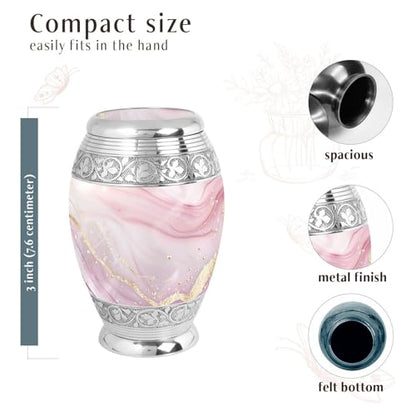Blush Pink Heart Urn for Human Ashes - color: Blush Pink Monar, size: 3 Inch - Pack of 4