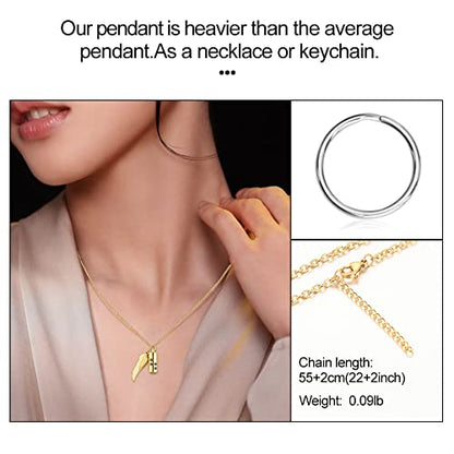 abooxiu Cylinder Cremation Urn Necklace with Angel Wing and Pet Paw - Ashes Keepsake for Dog/Cat Memorial Jewelry - color: Gold-S