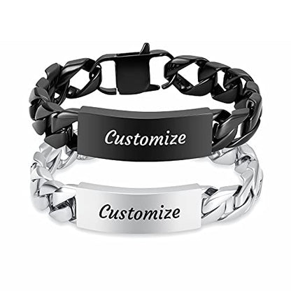 constantlife Cremation Bracelet for Ashes Men Memorial Jewelry Stainless Steel Hand Chain Personalized Customization Keepsake - 7.1 in/ 7.9 in/8.7 in/9.5 in - color: B-Customize