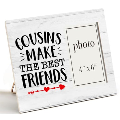 Cousins Gifts Wood Picture Frame, Cousins Gifts for Birthday Christmas | Graduation Picture Frames, 4X6 Inches Photo - color: COUSINS