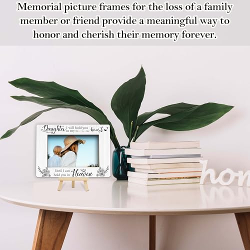 Memorial Gifts Loss of Daughter, Sympathy Picture Frame, Remembrance Gifts Wooden Photo Frame with Easel, 4x6 Bereavement Picture Frame for Tabletop Display - G08 - style: Loss of Daughter