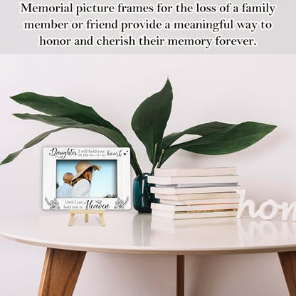 Memorial Gifts Loss of Daughter, Sympathy Picture Frame, Remembrance Gifts Wooden Photo Frame with Easel, 4x6 Bereavement Picture Frame for Tabletop Display - G08 - style: Loss of Daughter