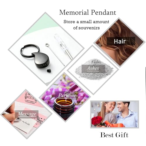 Hearbeingt Teardrop Urn Keychain for Ashes Tree of Life Cremation Jewelry - color: Paw Print-black