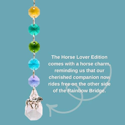 Pet Perennials Horse Suncatcher – Crystal Rainbow Prism with Angel Wings & Charm – Horse Loss Gifts for Window Display – Memorial Ornament for Equine Remembrance & Sympathy