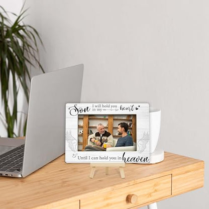 Memorial Gifts for Loss of Son, Memorial Picture Frame, Sympathy Gifts Wooden Photo Frame with Easel, 4x6 Child Loss Picture Frame for Tabletop Display - G02 - style: Loss of Son