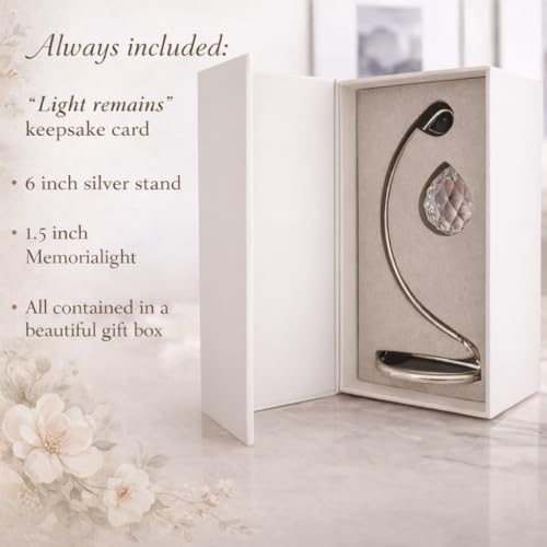 Sympathy Gift for Loss of Loved One, Memorial Crystal Suncatcher with Stand | Tabletop Rainbow Maker Bereavement Keepsake, Grief Condolence Remembrance Present for Mom Dad Husband Son Daughter, Boxed