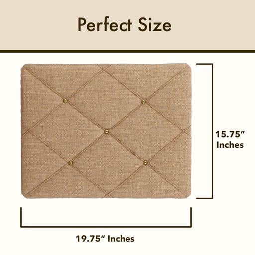 Burlap Bulletin Picture & Memo Board, 19.75 x 15.75 in | Criss-Cross Twine Design, Great for Photos and Notes - color: Natural Burlap