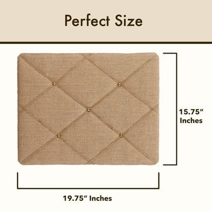 Burlap Bulletin Picture & Memo Board, 19.75 x 15.75 in | Criss-Cross Twine Design, Great for Photos and Notes - color: Natural Burlap
