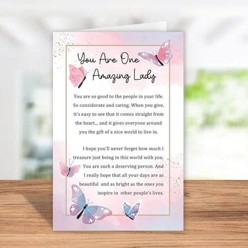 Heartfelt Appreciation Card for Women, Sentimental Birthday Gift for Wife Girlfriend, Friendship Card for Bestie Sister, You Are a Amazing Lady - color: You Are a Amazing Lady
