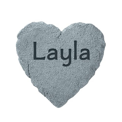 Let's Make Memories Personalized Garden Stone - Resin - Custom Garden Décor - Heart Stepping Stone - for Dad - for Father's Day - style: Any Message - Small Heart