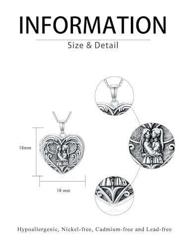 Poiuy Heart Locket Necklace for Women Photo Locket Necklace Gifts For Women | That Holds Pictures Locket Jewelry Anniversary Birthday Christmas Memento Gifts for Mom Daughter Women Girlfriend Sister - style: 02-sister