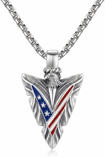Arrowhead Necklace 925 Sterling Silver Arrow Pendant Necklace Jewelry Gifts for Men Women Lover - color: Silver-A10