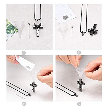 Cremation Jewelry for Ashes Pendant - Cross Urn Necklace with Mini Keepsake Urn Memorial Ash Jewelry - color: Customize