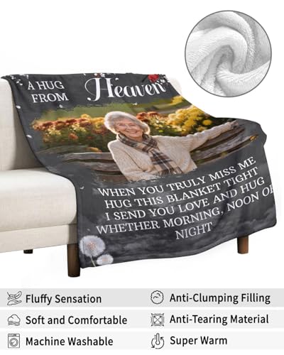 Custom Memorial Blanket with Photos for Loss of Loved One, Thanksgiving Gifts Personalized Sympathy Blanket for Loss of Dad Mom Husband Wife Friend of Loved One Gifts, Ships Next Day Made in USA - color: Style 2