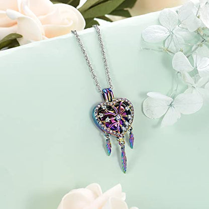 shajwo Dream Catcher Urn Necklace for Ashes - color: Rainbow-full