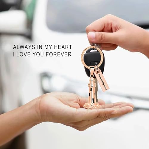 Oinsi Urn Necklace for Ashes Men's Cremation Jewelry Lighthouse Memorial Urn Necklace For Loves One Ashes Holder with Filling Kits - color: Rose Gold (Keychain)