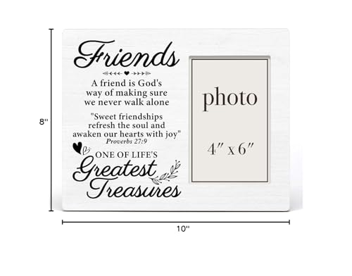 Zauly Best Friends Wood Picture Frame, Friendship Gifts for Women Men | Friends Gifts for Birthday Christmas Graduation, Friendship Picture Frames, 4 x 6 Inch Photo - color: Friends