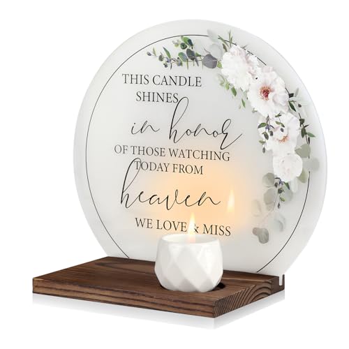 Memorial Candle Wedding Memorial Sign | Sympathy Gifts, Memorial Service Decorations, Bereavement Gifts for Loss of Loved One, in Memory of Mom Father Husband