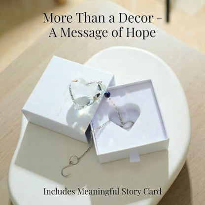 Hegelda Birthday Gifts for Women, Mom, Friend - Mothers Day Inspirational Gifts for Friends Her Coworkers Girlfriend Wife Mom Daughter Sister Aunt - Healing Crystals Heart Suncatcher for Window | Stocking Stuffers Gifts for Coworker Her Girlfriend Wife Mo