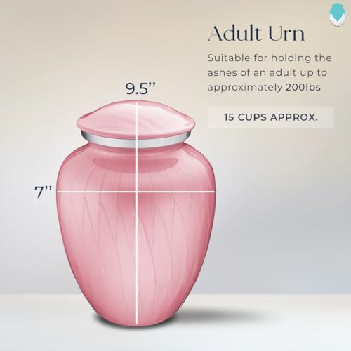 Geturns Embrace Adult Personalized Picture Cremation Urns for Human Ashes I Large Photo Pearl Light Pink Funeral Urn for Men and Women I 200 lbs - color: Pearl Pink