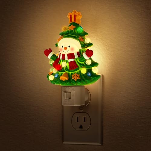 Briignite Snowman Night Light, 3000K Night Lights Plug into Wall, Christmas | Tree Cute Night Light for kids, Plug in Nightlight with 360° Rotatable for Christmas Decor Party - color: Warm-Snowman, size: 1 Pack