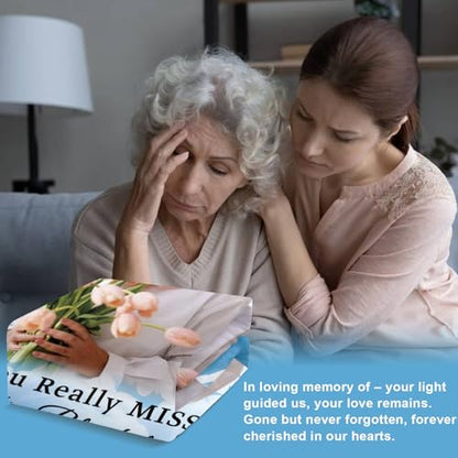Custom Sympathy Blanket with Photo - Personalized Memorial Blanket for Departed Loss of Loved One in Loving Memory Bereavement Grief Gifts for Dad Mom Husband Wife Friend Women Men (Cloud and Wing)