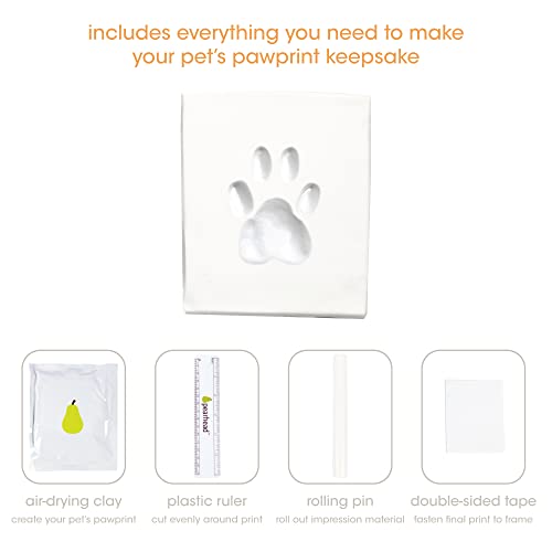 Pearhead Pet Photo Memory Box and Impression Kit for Dog or Cat Paw Print - color: Espresso Clay Pawprint Urn