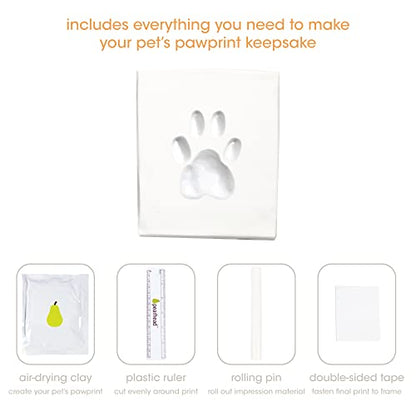 Pearhead Pet Photo Memory Box and Impression Kit for Dog or Cat Paw Print - color: Espresso Clay Pawprint Urn