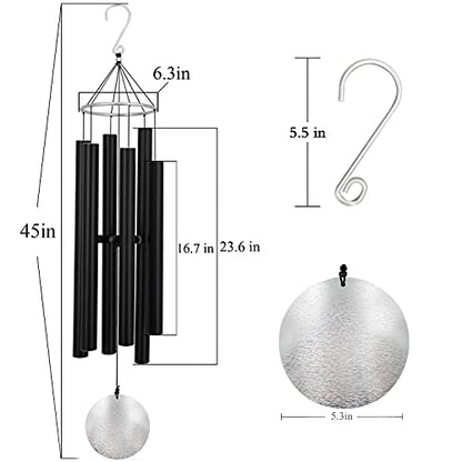 ASTARIN Large Wind Chimes Outdoor Deep Tone,Black - size: 45“ Black