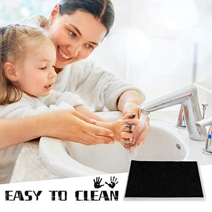 Ink Pad, 5x4'' Washable Non-Toxic Ink Stamp Pad for Baby Footprint Handprint, Black - color: Black
