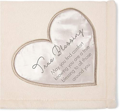 Pavilion Gift Company Blessing Blanket, Cream, Cotton, 50"x60" - style: True Blessing
